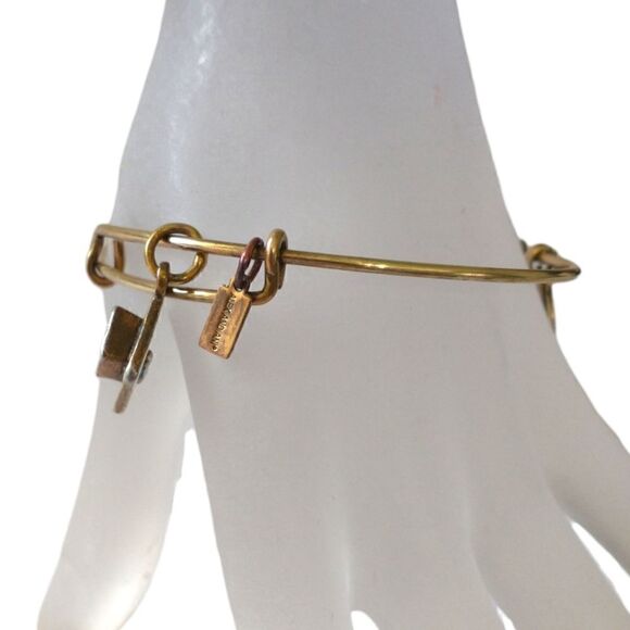 Alex and Ani Graduation Cap Bracelet Bangle Gold Tone Expandable Charm 2018. - Picture 3 of 9